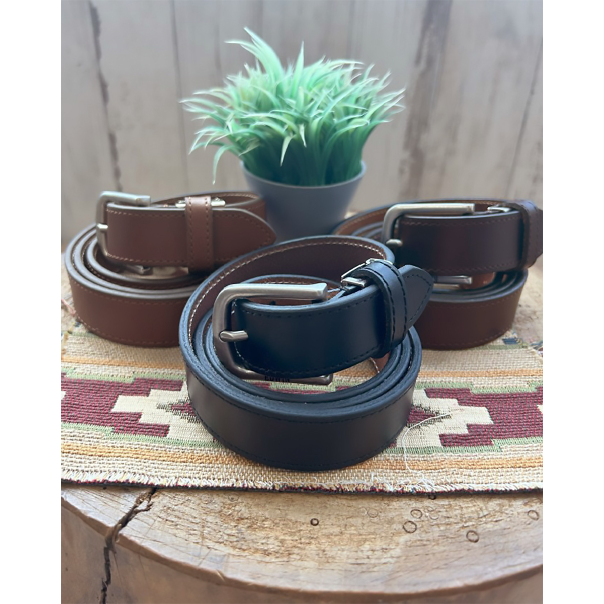 EDWIN 30mmシングルステッチレザーベルト