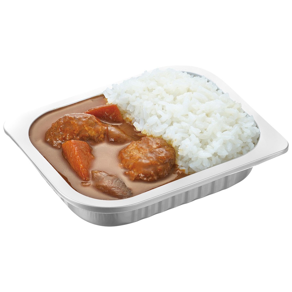 レスキューフーズ　1食ボックス　煮込みハンバーグ＆ライス 281120