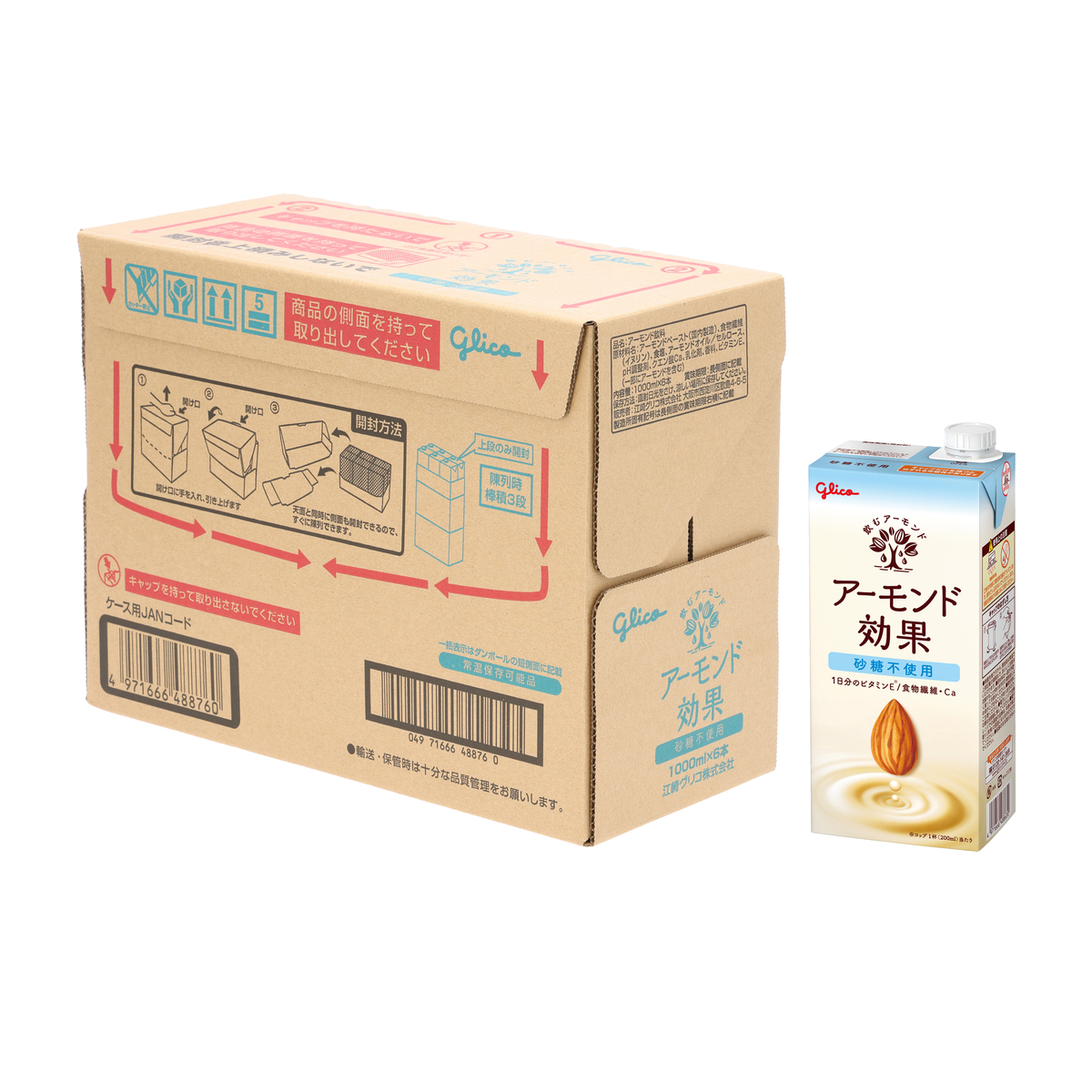 グリコ アーモンド効果 【砂糖不使用】1000ml　（6本入り）