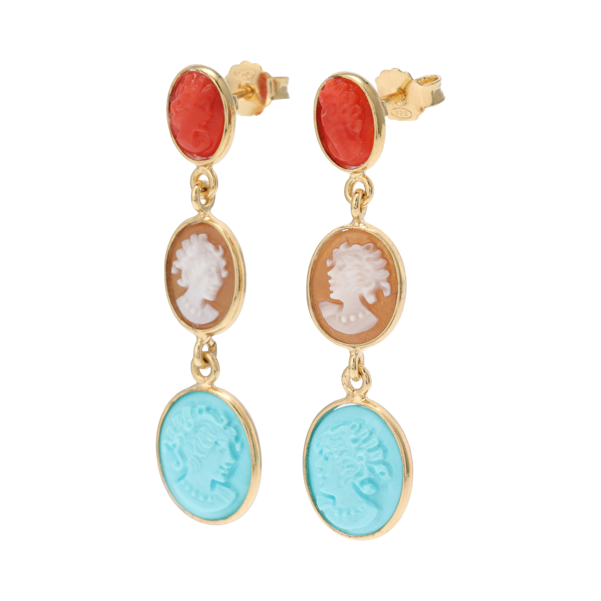 【ベアトリーチェ カメイ】シルバー カメオ ピアス