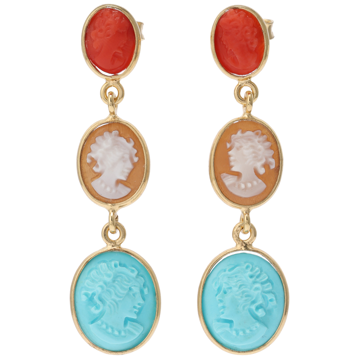 【ベアトリーチェ カメイ】シルバー カメオ ピアス