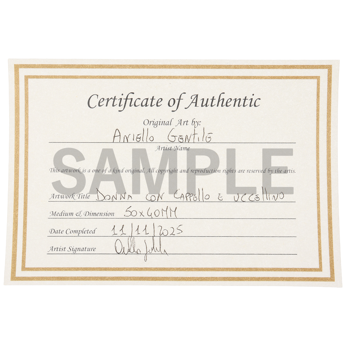 【ベアトリーチェ カメイ】Maestro Aniello Gentile作 K18シェルカメオ ブローチペンダント ”バード＆ハット”