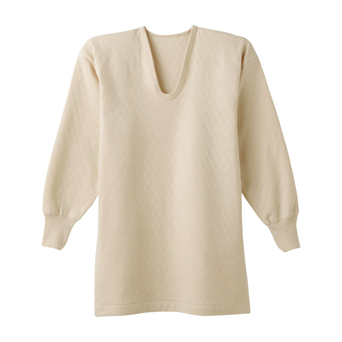 快適工房 ウール混キルト 長袖U首