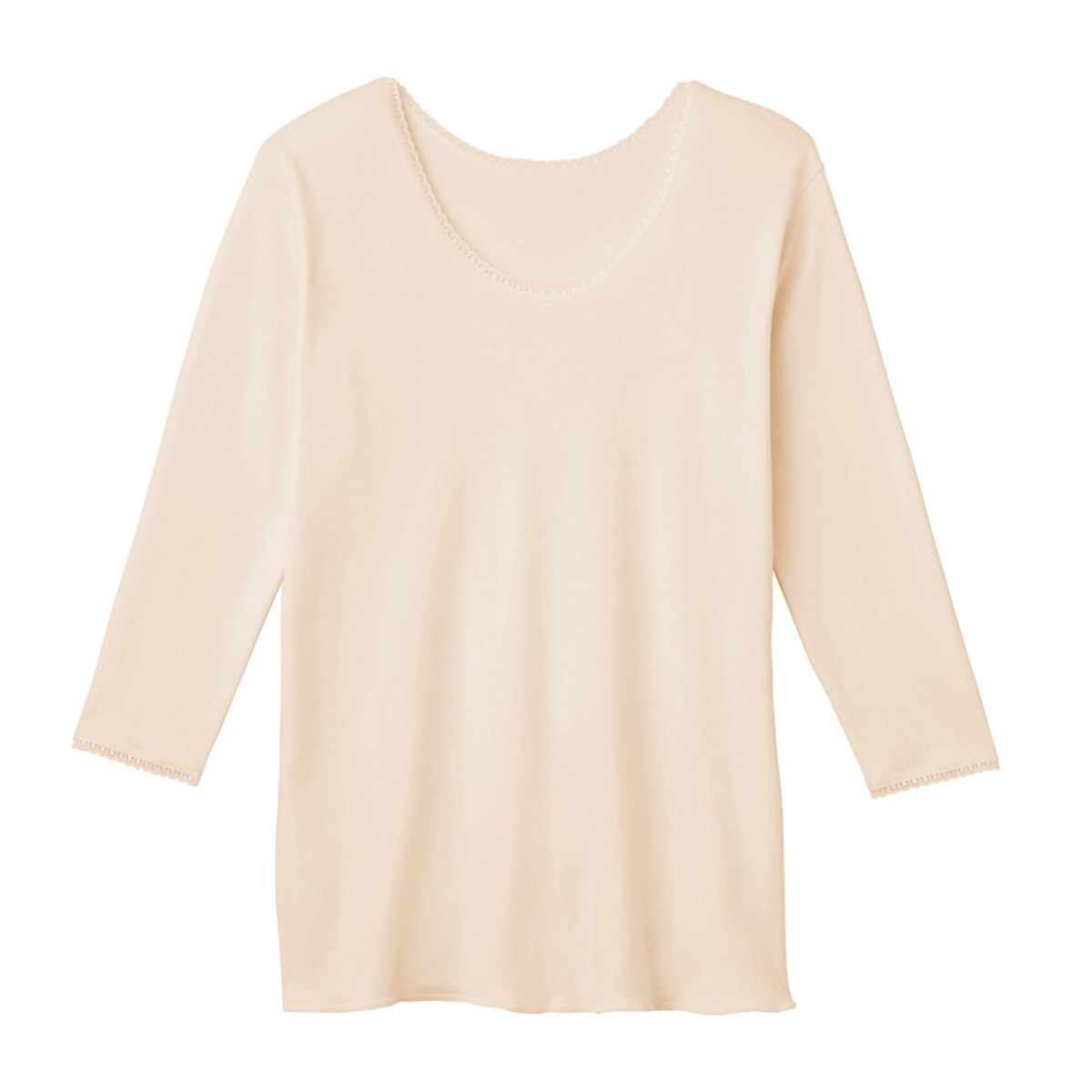 快適工房 あたたかい綿100％ 8分袖スリーマー