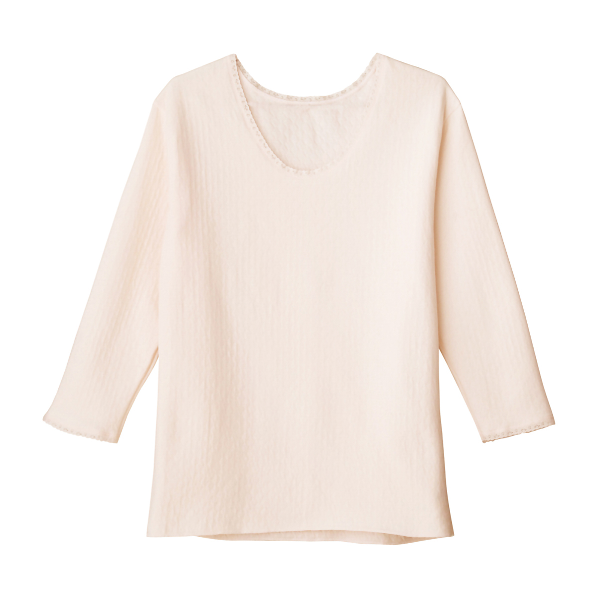 快適工房 あったかキルト編み 8分袖スリーマー