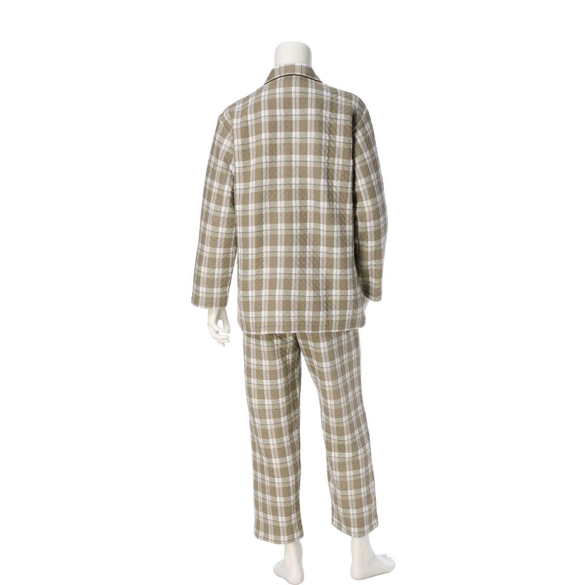 綿混 ダイヤキルト 紳士パジャマ長袖長パンツ