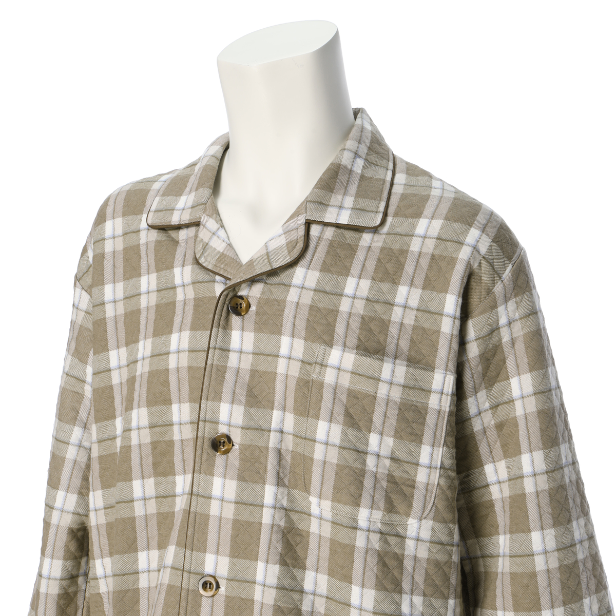 綿混 ダイヤキルト 紳士パジャマ長袖長パンツ