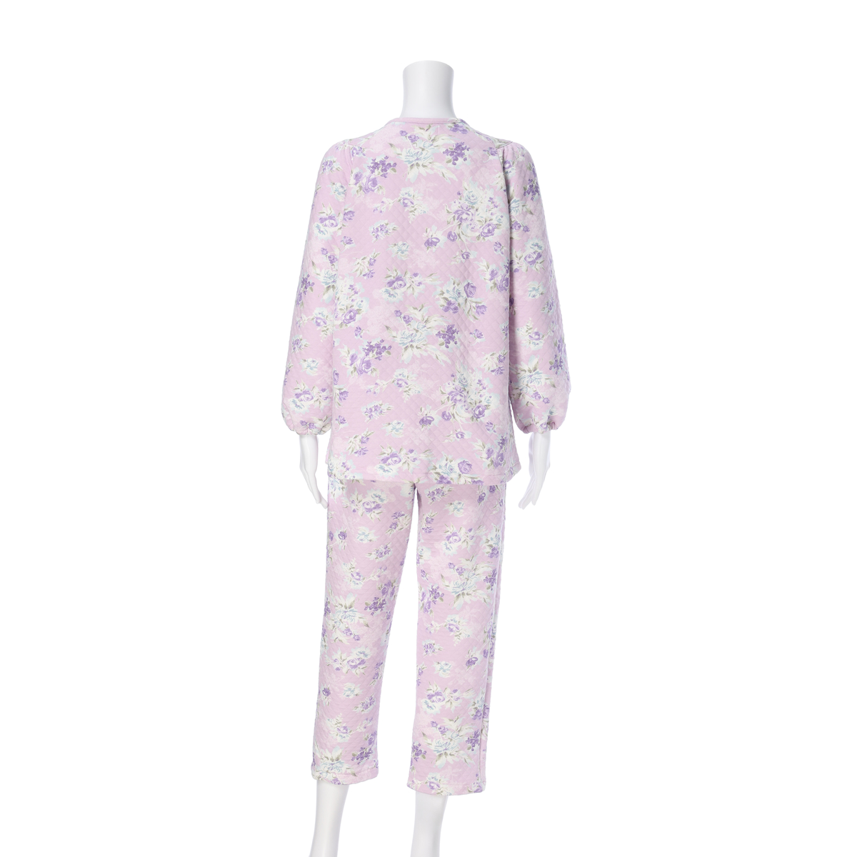 綿混 ダイヤキルト 婦人パジャマ長袖長パンツ