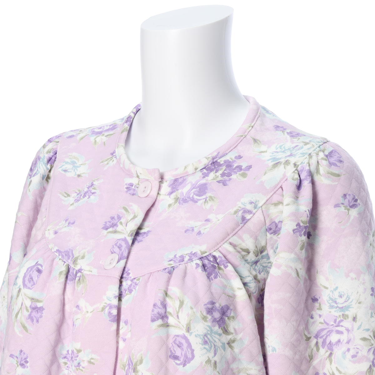 綿混 ダイヤキルト 婦人パジャマ長袖長パンツ