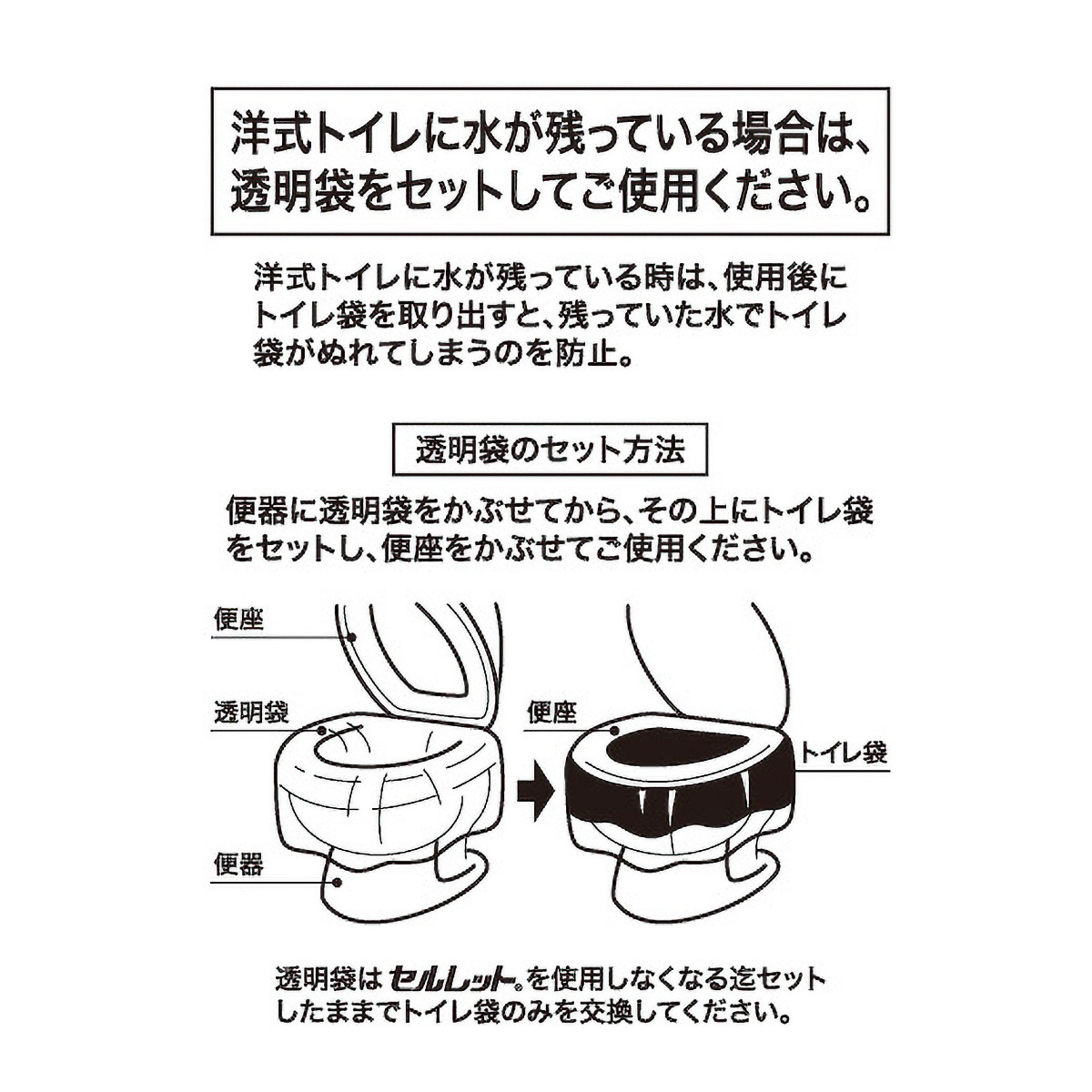 非常用トイレ　セルレット　３６回分（袋付）
