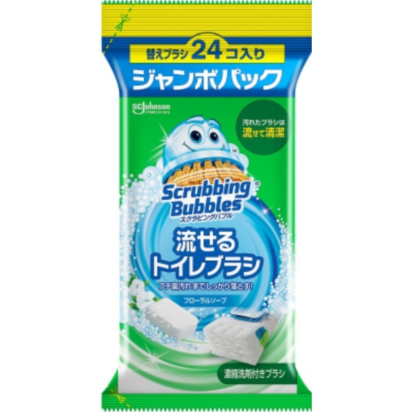 スクラビングバブル 流せるトイレブラシ フローラルソープ替えジャンボ (24個)
