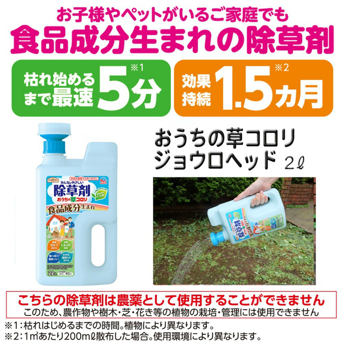 アースガーデンおうちの草コロリジョウロヘッド２Ｌ