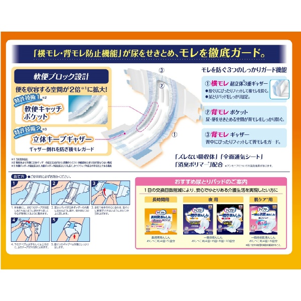ライフリー 横モレあんしんテープ止めM (20枚) | かぜとゆき