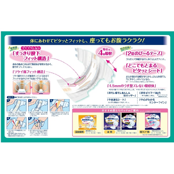 ライフリーのびーるフィットうす型安心テープSM (21枚)