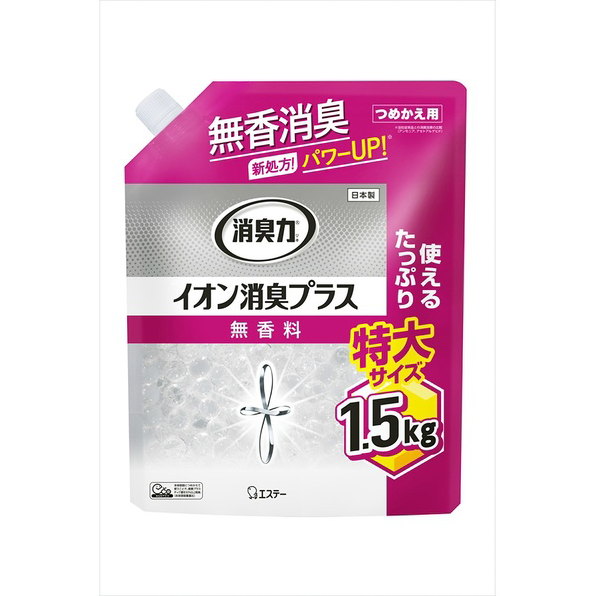 消臭力クリアビーズ　イオン消臭プラス　特大　つめかえ　無香料　１５００Ｇ