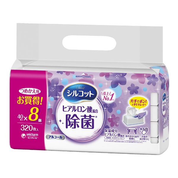 シルコット　ウェット除菌　つめかえ用　40枚　８個パック
