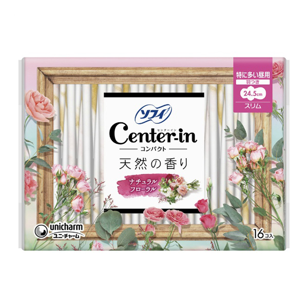 センターインコンパクト　１／２フローラル特に多い昼用　１６枚