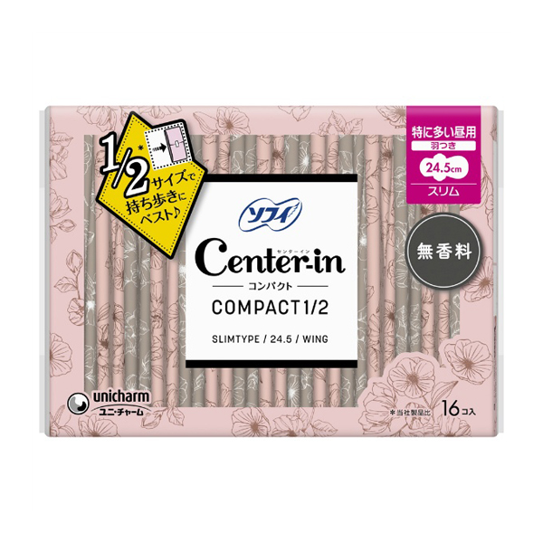 センターインコンパクト　１／２無香料特に多い昼用　１６枚