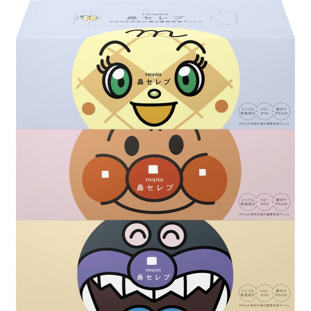 ネピア　アンパンマン鼻セレブティシュ３６０枚１８０組３個パック