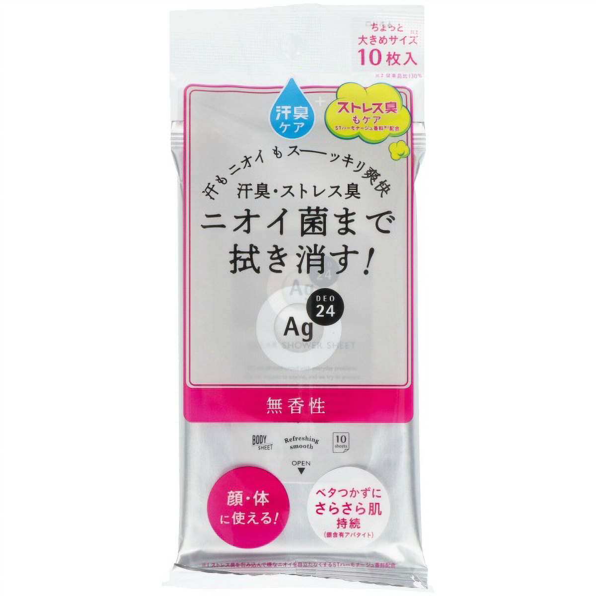 エージーデオ２４　クリアシャワーシート　無香料　１０枚