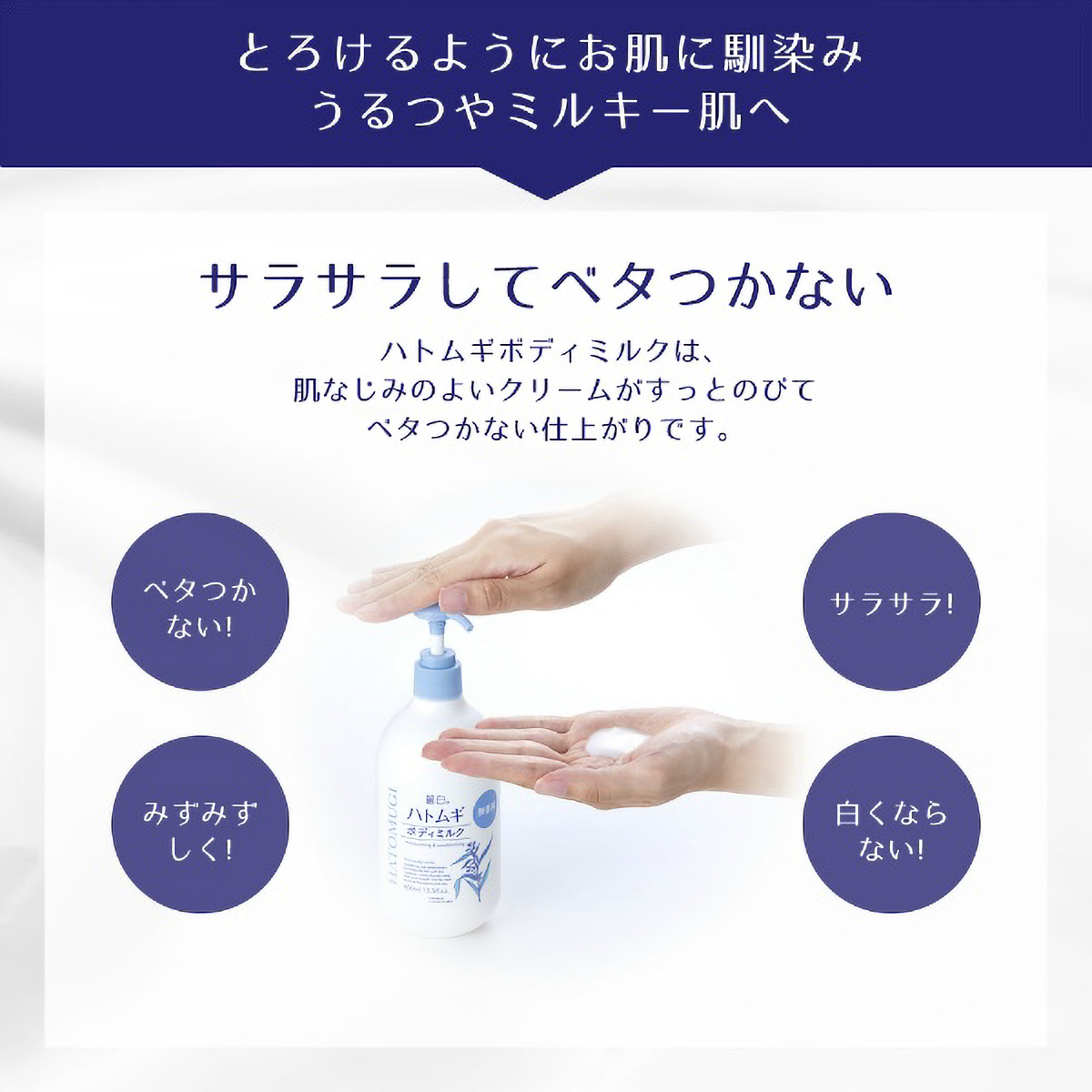 麗白　ハトムギ　ボディミルク　無香料タイプ　４００ＭＬ