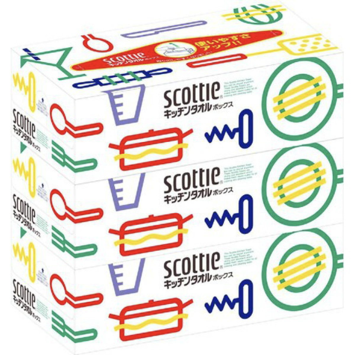 スコッティ　キッチンタオルボックス　３箱パック　４５０枚