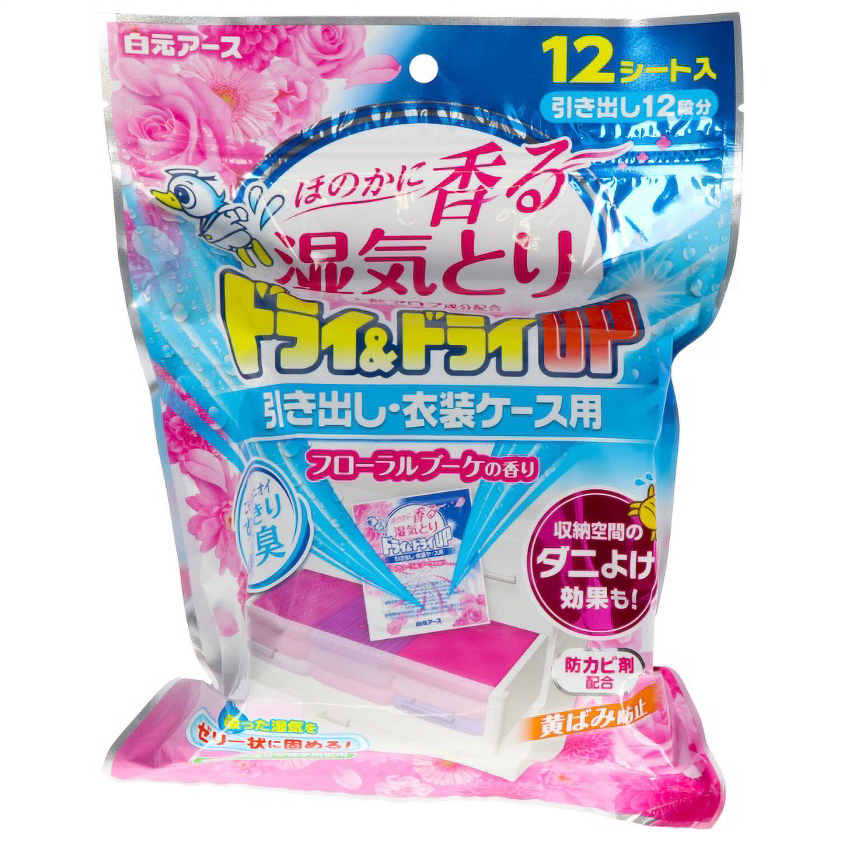 ドライ＆ドライＵＰ　引き出し・衣装ケース用　フローラルブーケの香り　１２枚