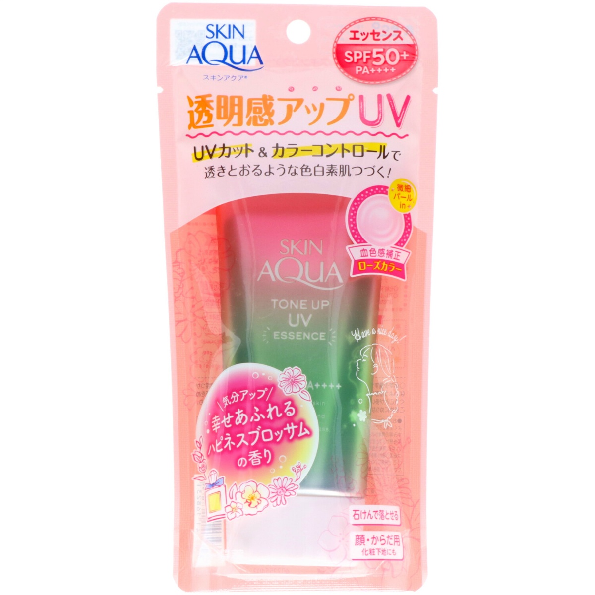 スキンアクア　トーンアップＵＶエッセンスハピネスオーラ　ＳＰＦ５０＋　ＰＡ＋＋＋＋ ８０Ｇ