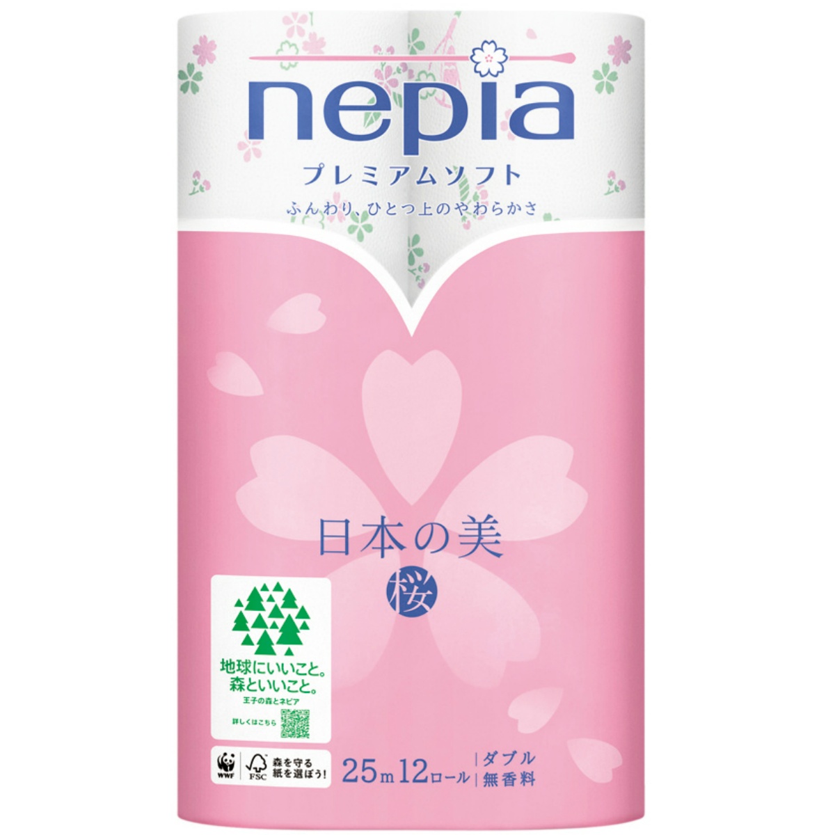 プレミアムソフトトイレットロール　日本の美　１２ロール　ダブル　桜