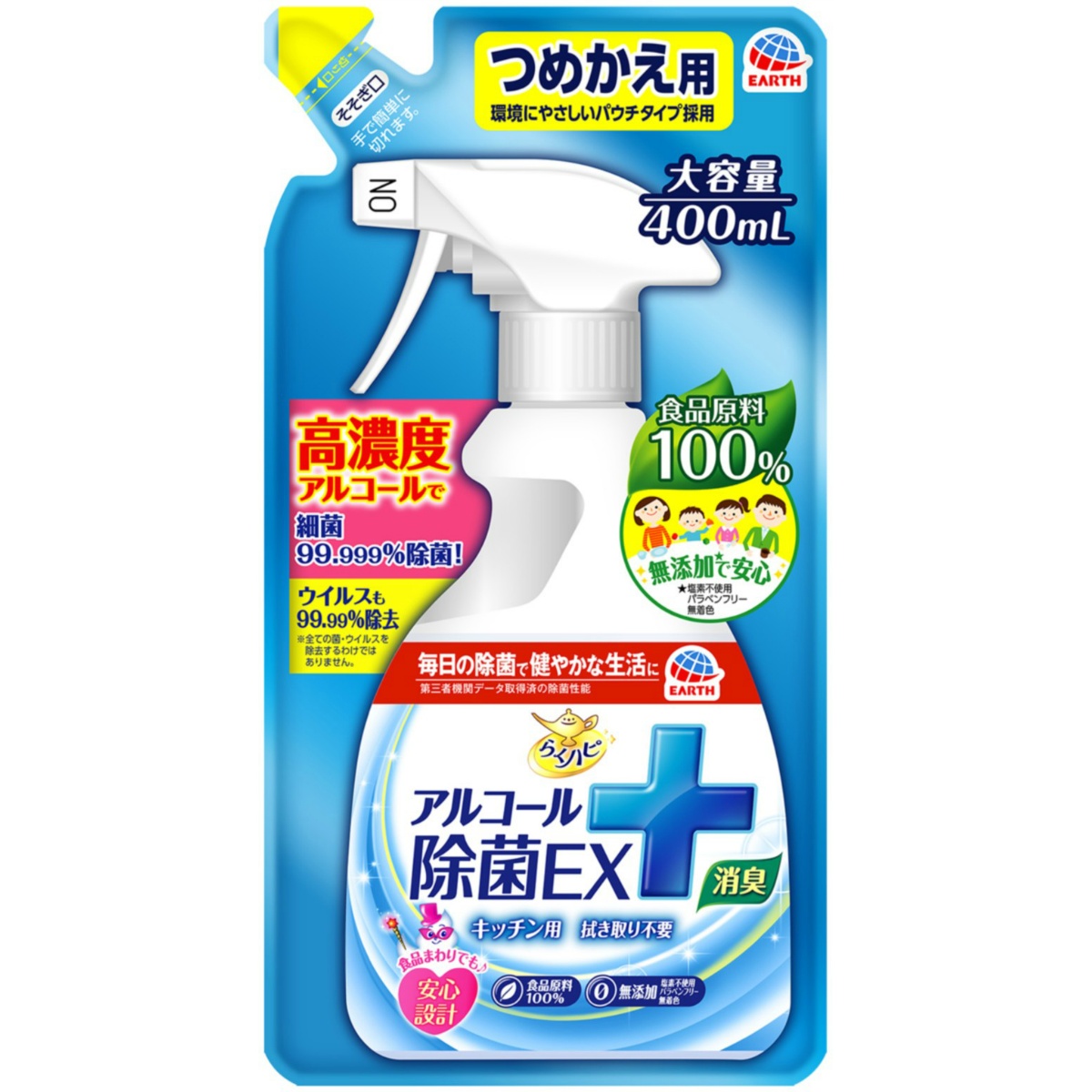 らくハピ　アルコール除菌ＥＸ　つめかえ　４００ｍＬ