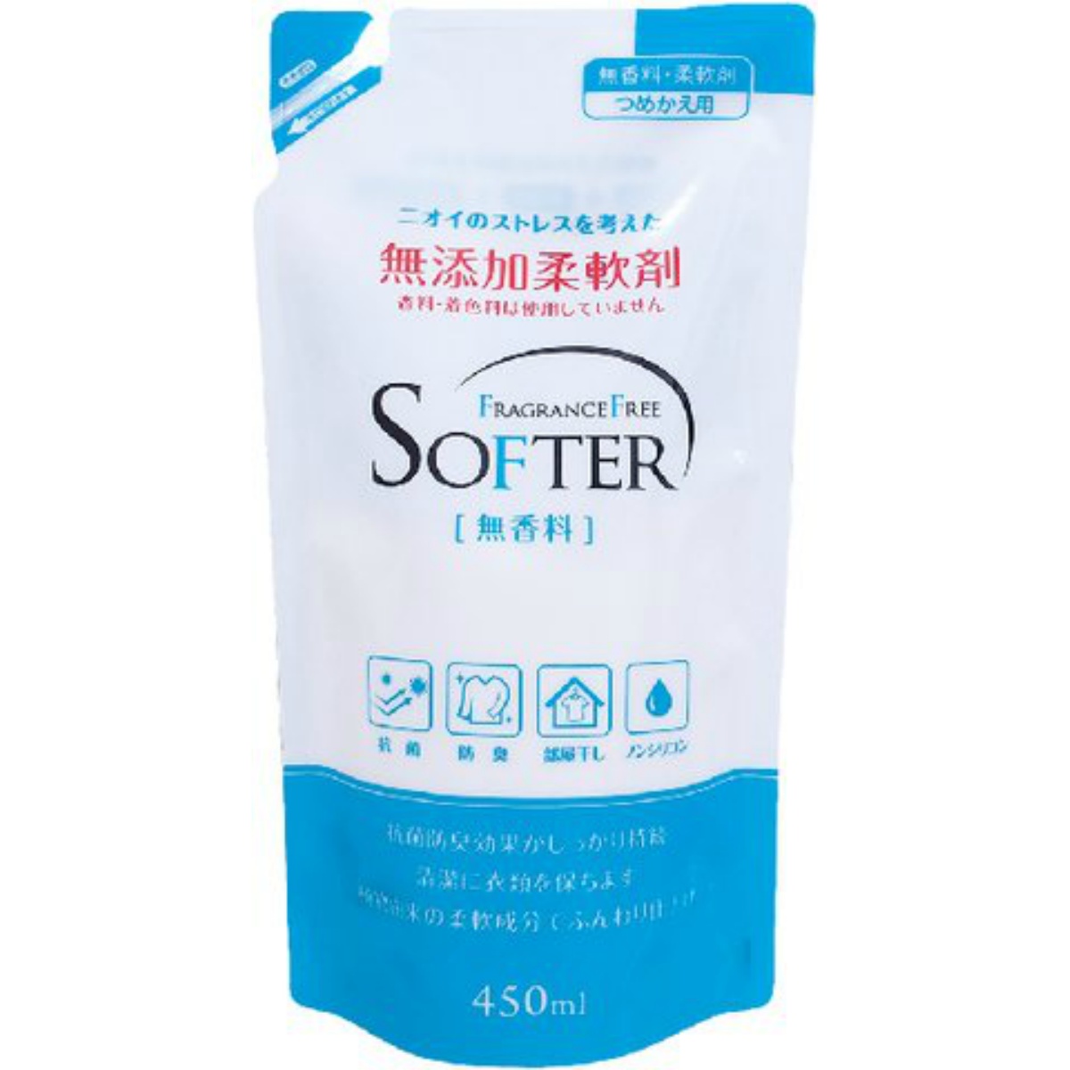 無添加柔軟剤詰替　４５０ｍＬ