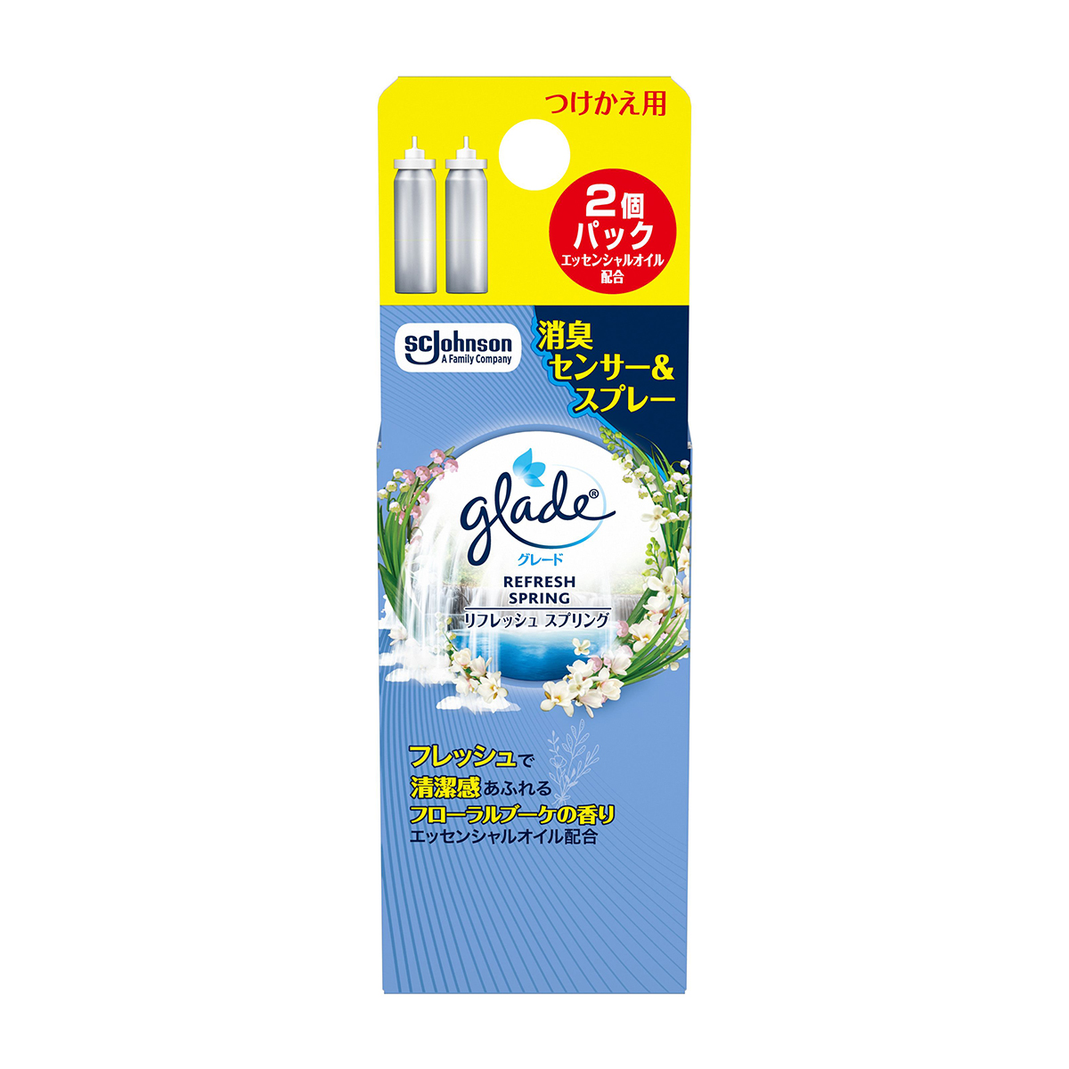 グレード　消臭センサー＆スプレー　リフレッシュスプリング　つけかえ用２個パック