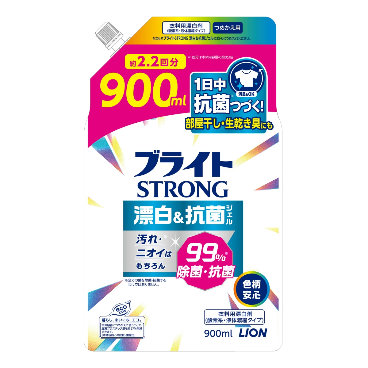 ブライトＳＴＲＯＮｇ　漂白＆抗菌ジェル　つめかえ用　９００ｍＬ