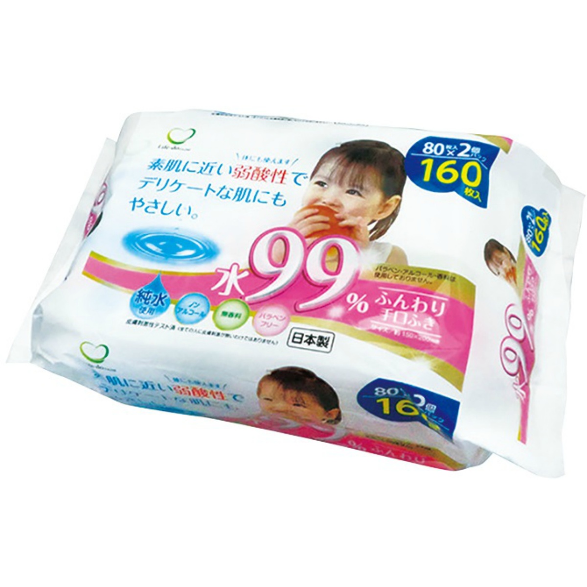 ふんわり手口ふき水９９％　８０枚２Ｐ