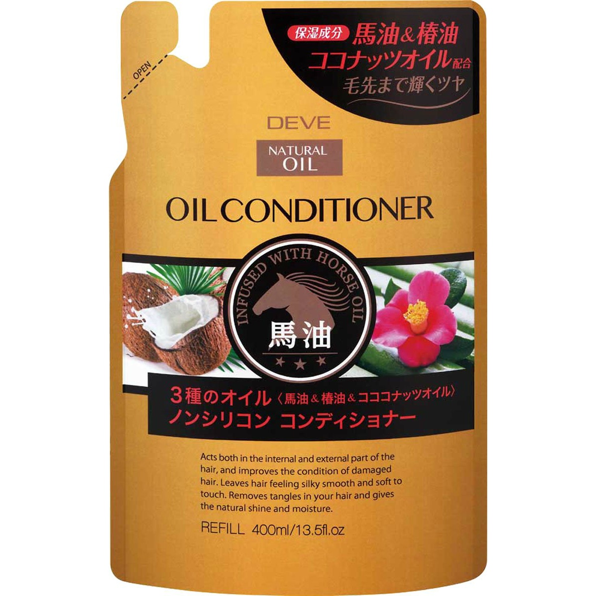 ディブ　３種のオイル　コンディショナー（馬油・椿油・ココナッツオイル）　４００ｍＬ