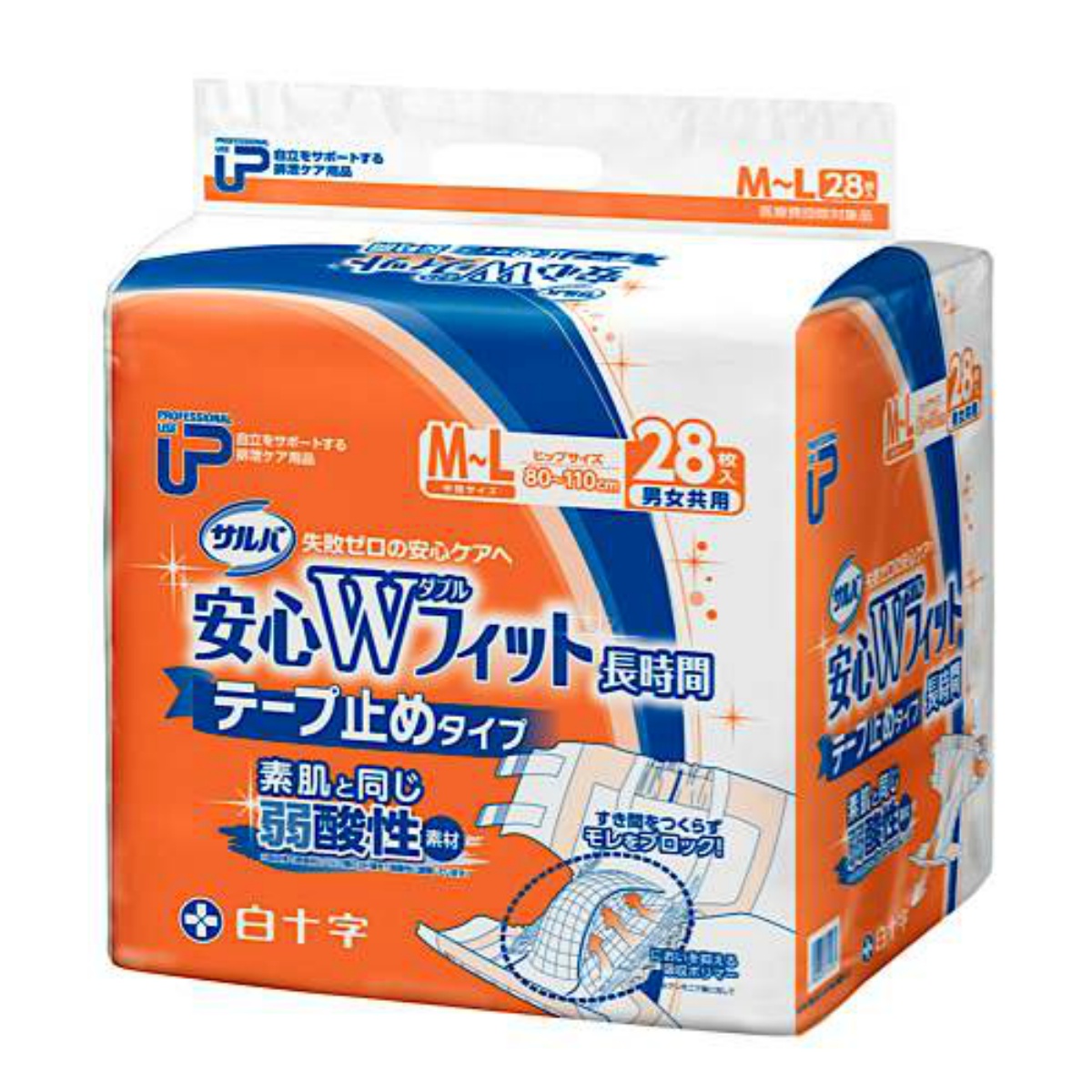 ＰＵサルバ安心Ｗフィット　Ｍ－Ｌ２８枚