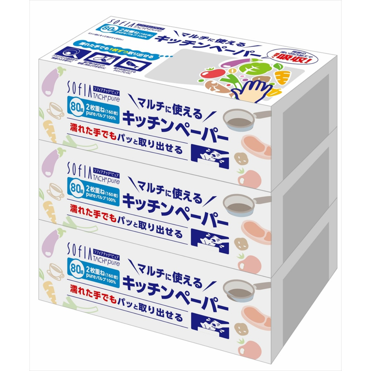 キッチンペーパー８０組３個パック