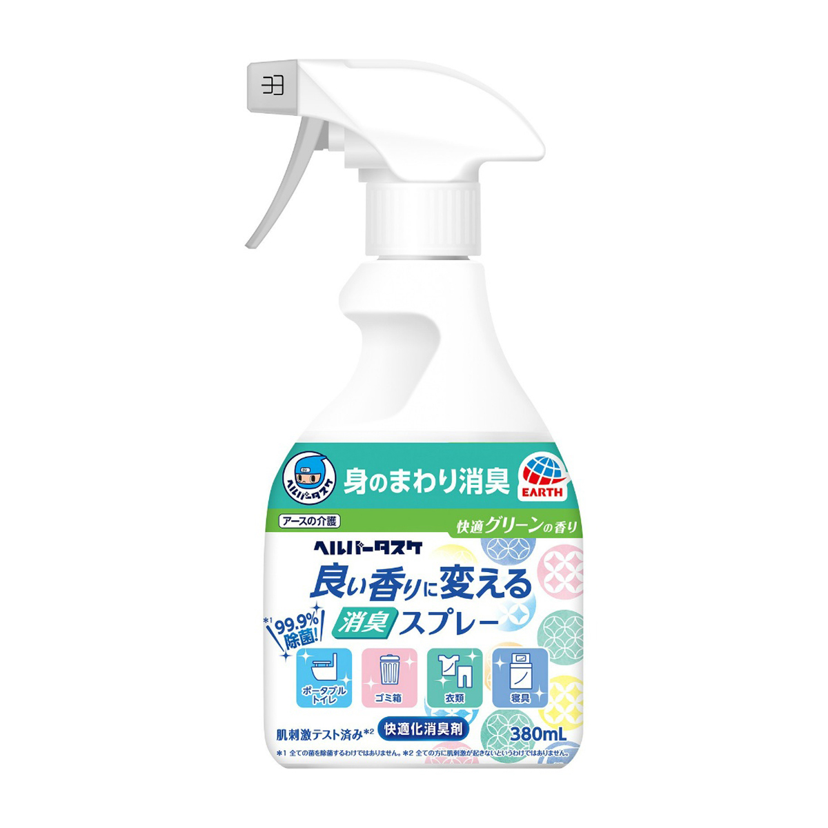 アース製薬　ヘルパータスケ　良い香りに変える消臭スプレー　快適グリーンの香り　本体　３８０ｍＬ