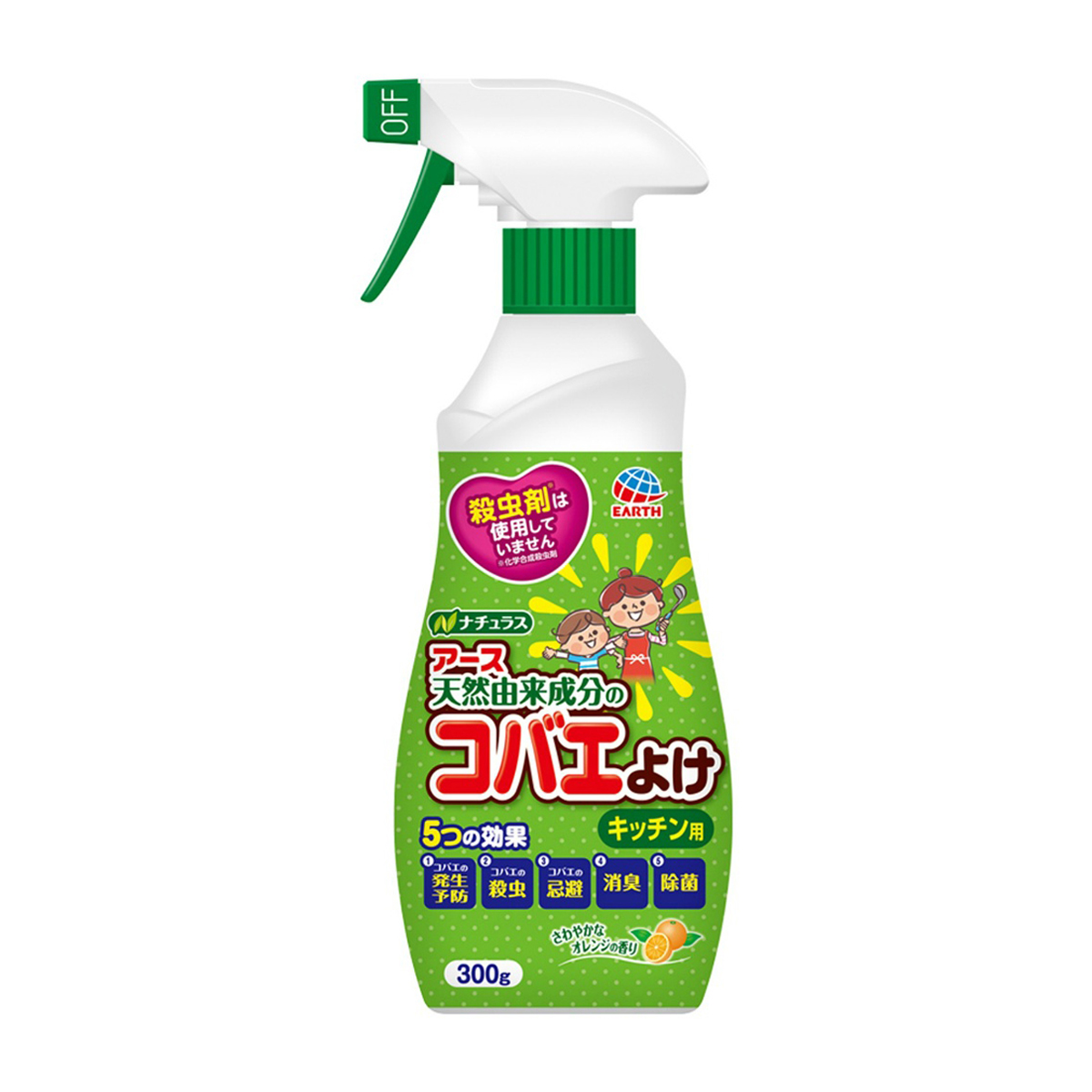 アース製薬　ナチュラス　天然由来成分のコバエよけ　キッチン用　３００ｇ
