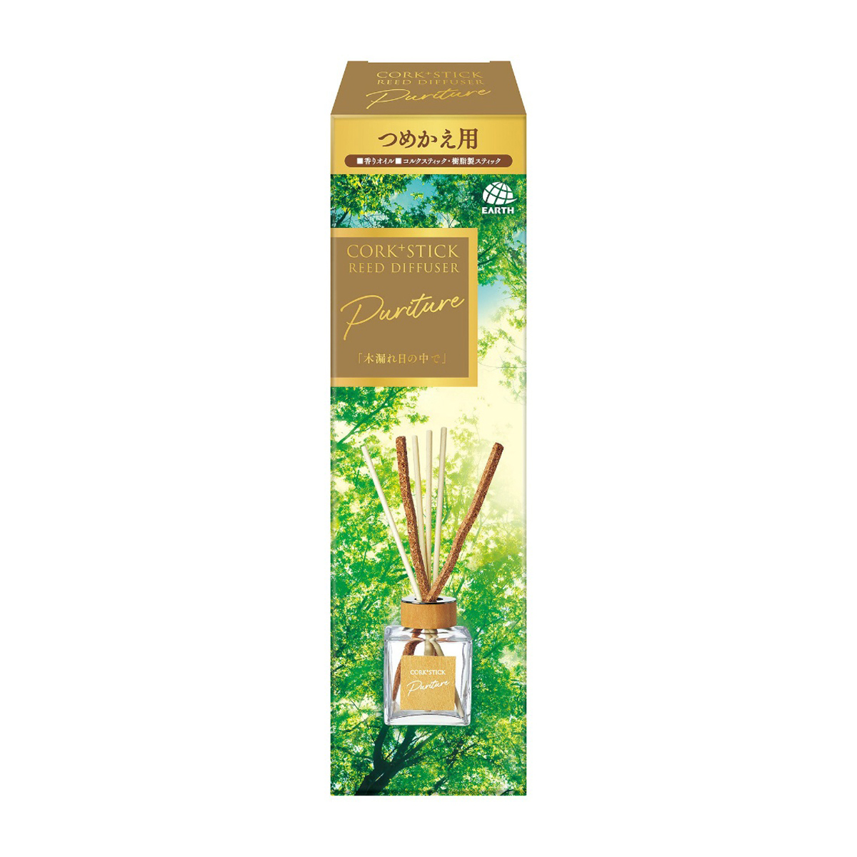 アース製薬　Sukki-ri! CORK+STICK -Puriture- 「木漏れ日の中で」　替え　１００ｍＬ