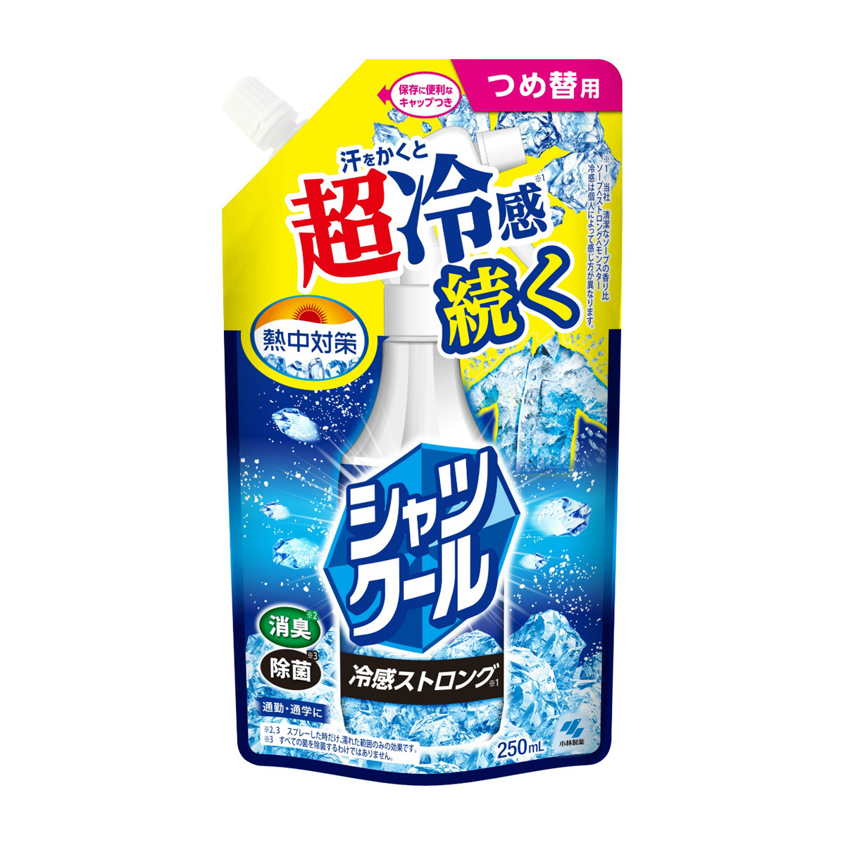 小林製薬　熱中対策シャツクール冷感ストロング詰め替えパウチ　２５０ｍＬ