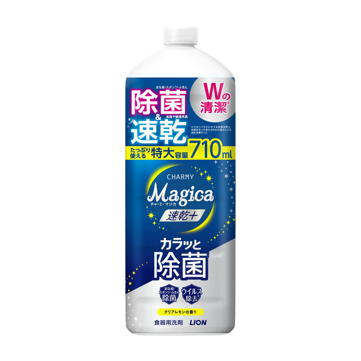 ライオン　ＣＨＡＲＭＹ　Ｍａｇｉｃａ（チャーミーマジカ）速乾＋（プラス）カラッと除菌　クリアレモンの香り　つめかえ用大型サイズ　７１０ｍＬ