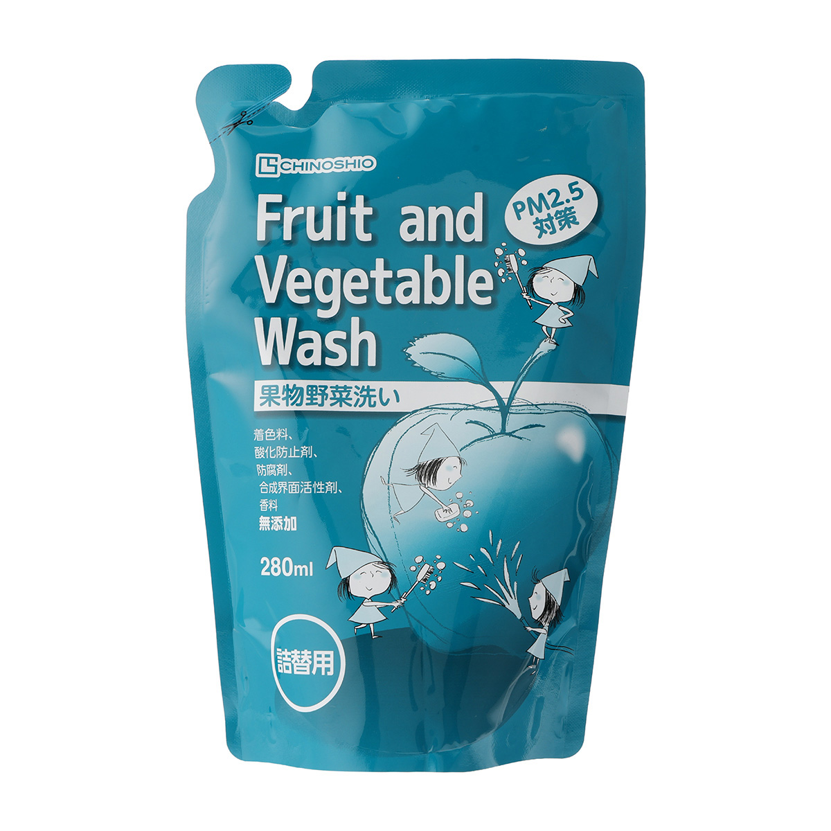 地の塩社　Ｆｒｕｉｔ　ａｎｄ　Ｖｅｇｅｔａｂｌｅ　Ｗａｓｈ　果物野菜洗い洗浄剤　詰替え　２８０ｍｌ