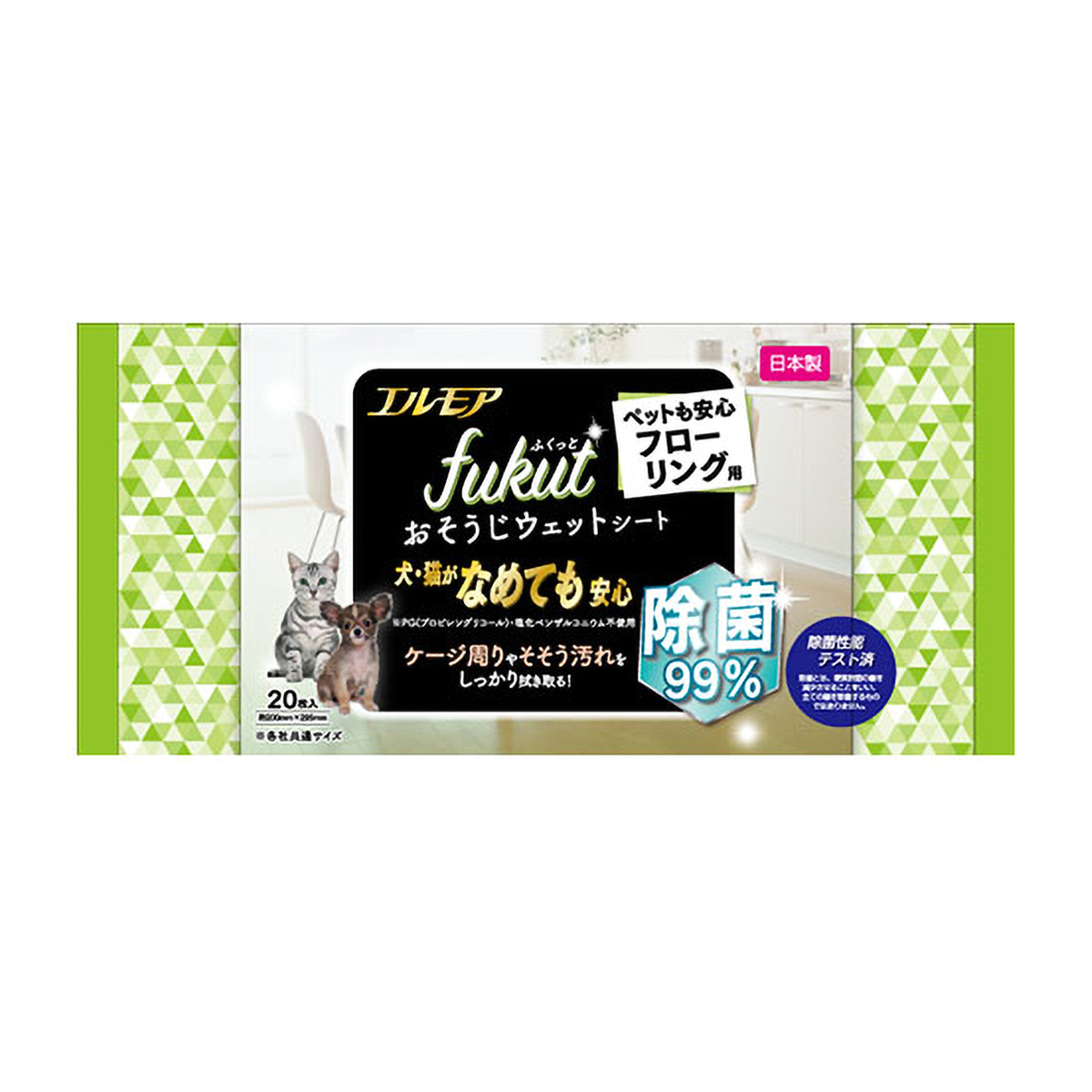 カミ商事　エルモア　ｆｕｋｕｔ　おそうじシート　ペットも安心フローリング用　２０枚