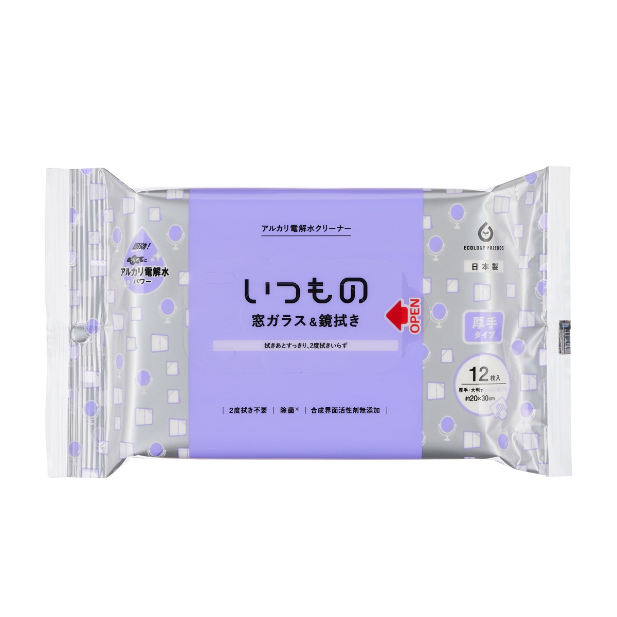 厚手タイプ窓ガラス＆鏡用クリーナー１２枚