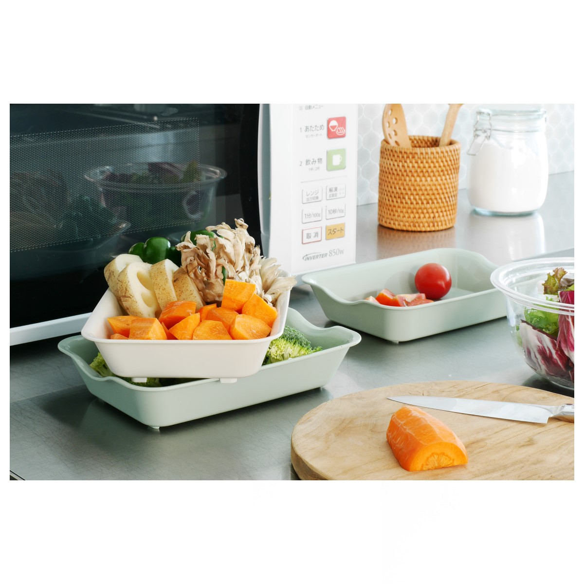 抗菌バット＆ザル（ワイド）