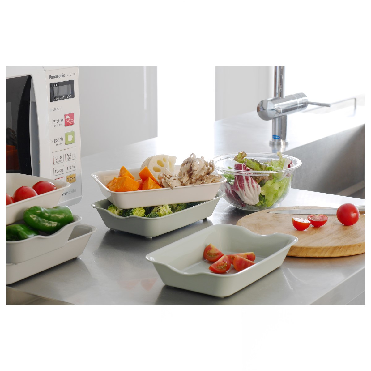 抗菌バット＆ザル（ミドル）