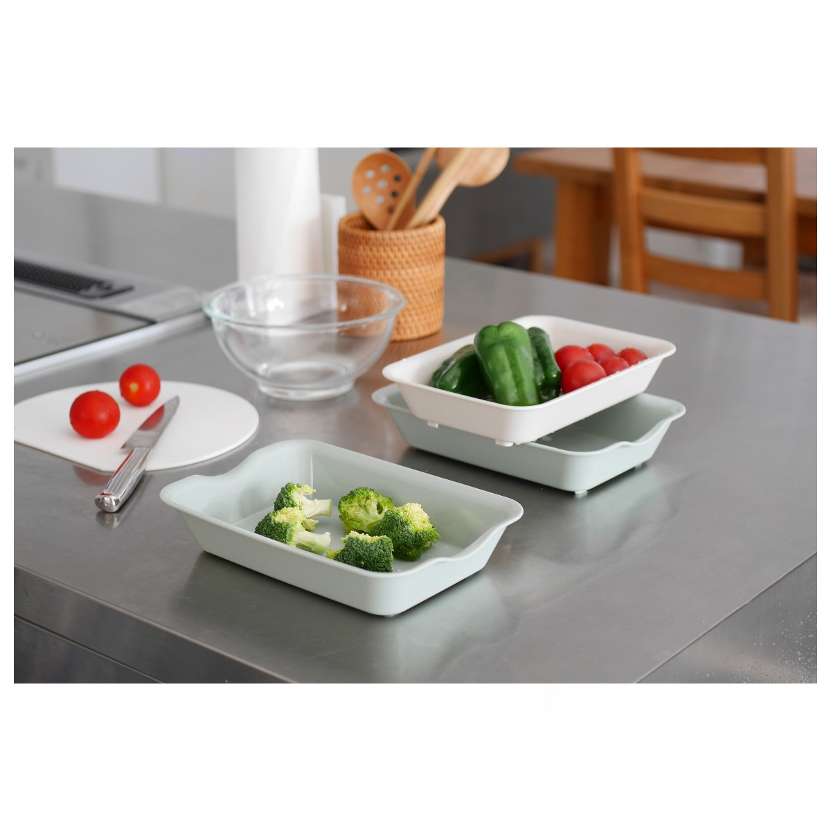 抗菌バット＆ザル（ミドル）