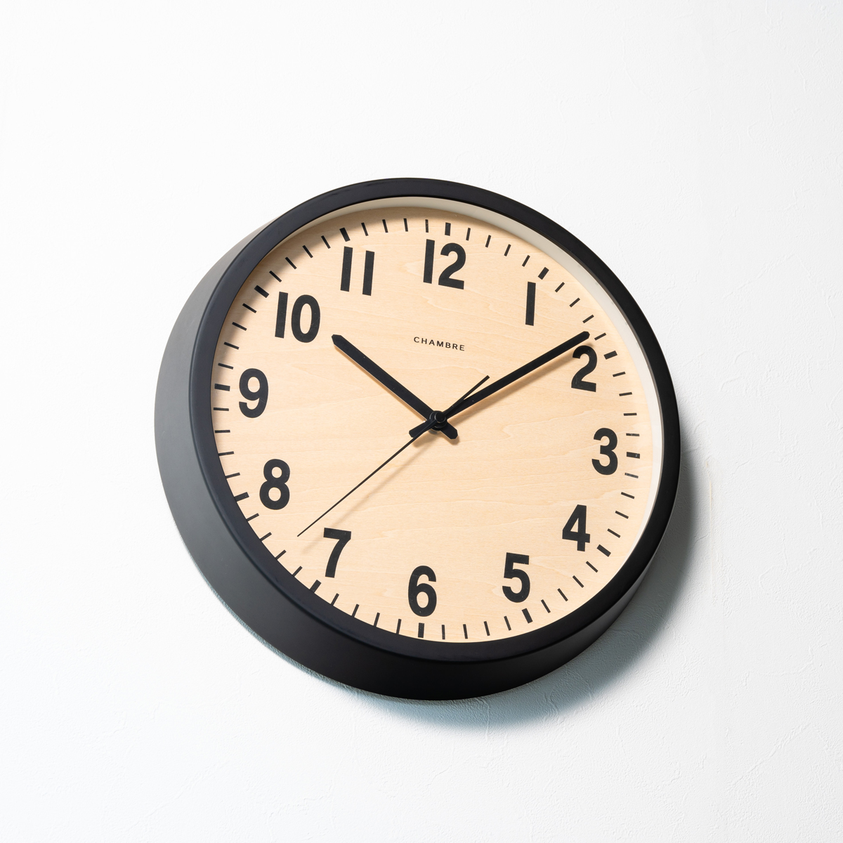 電波掛時計 Chambre PUBLIC CLOCK BLACK