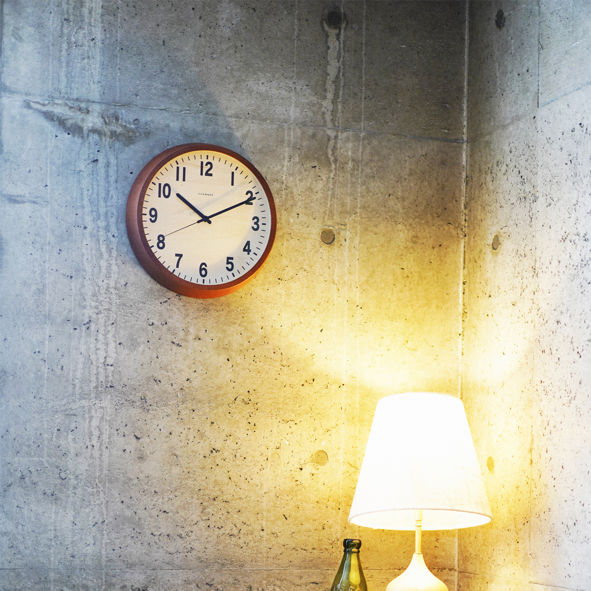 電波掛時計 Chambre PUBLIC CLOCK CAFE BROWN